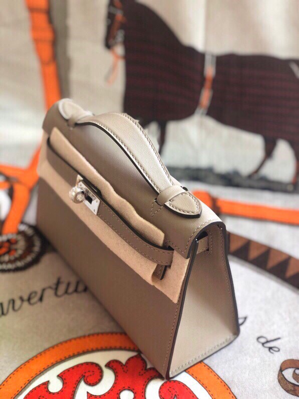 에르메스 미니 켈리백22 그리스 은장 스위프트